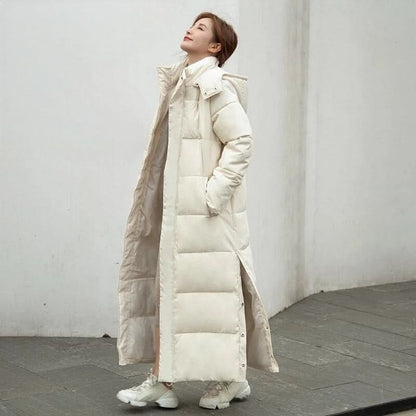 Lo último en abrigos largos de invierno estilo puffer para mujer