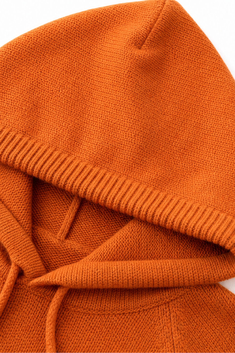Damski Sweter w Serek Pulower Kapturowy ze Sznurkiem