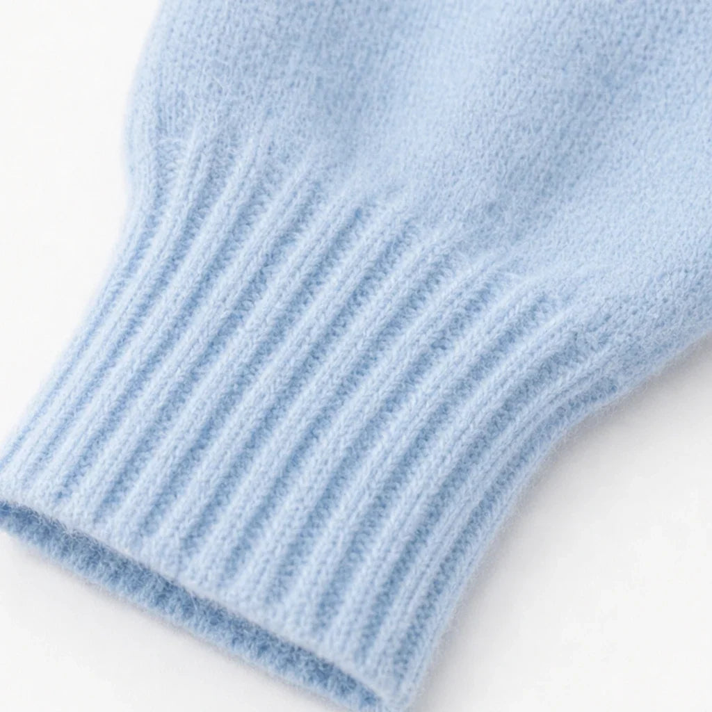 Sweter Damski Dekolt Serek Falbanka Kokarda