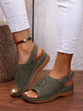 Damskie Sandały Peep Toe Wycinać Klin Obcasy