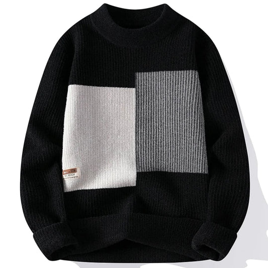 Moderno y elegante jersey de punto geométrico para hombre