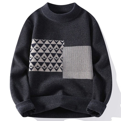 Moderno y elegante jersey de punto geométrico para hombre