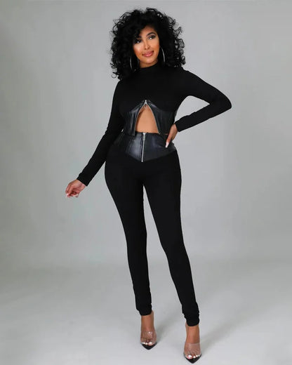 Cómodos leggings ajustados con mangas largas