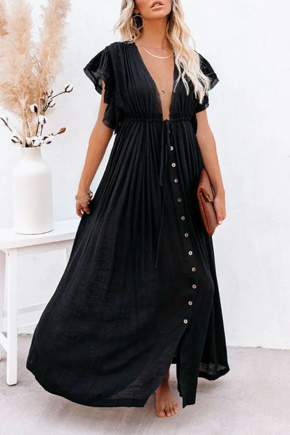 Vestido Fairy Air con cuello en V y mangas con volantes