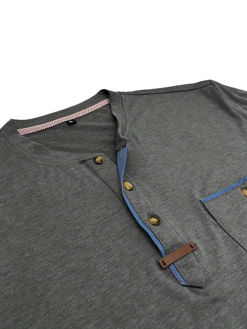 Męska Koszulka Henley Guzikami