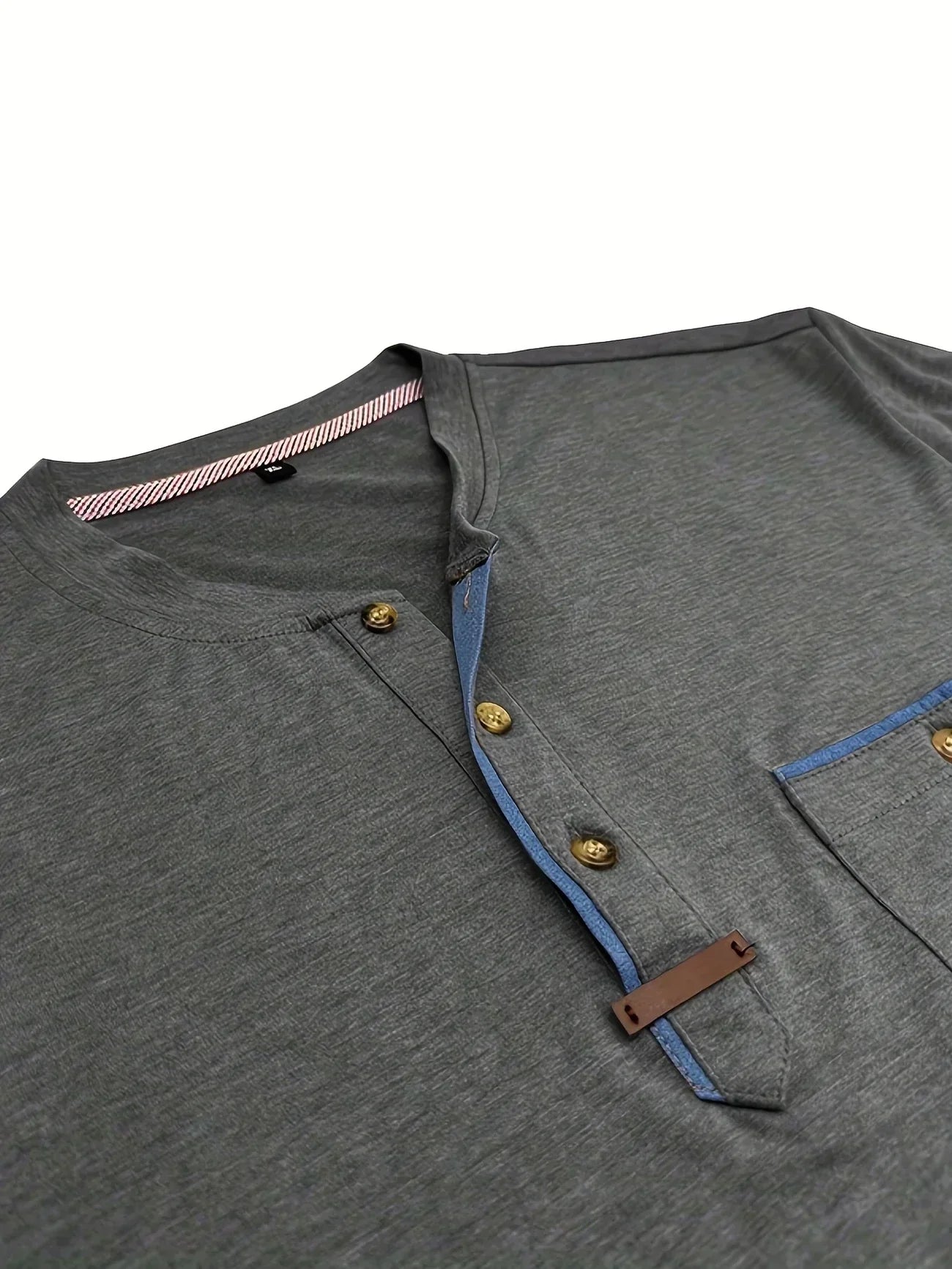 Męska Koszulka Henley Guzikami