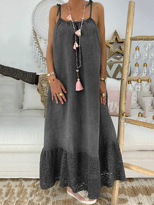 Maxi vestido liso con abertura