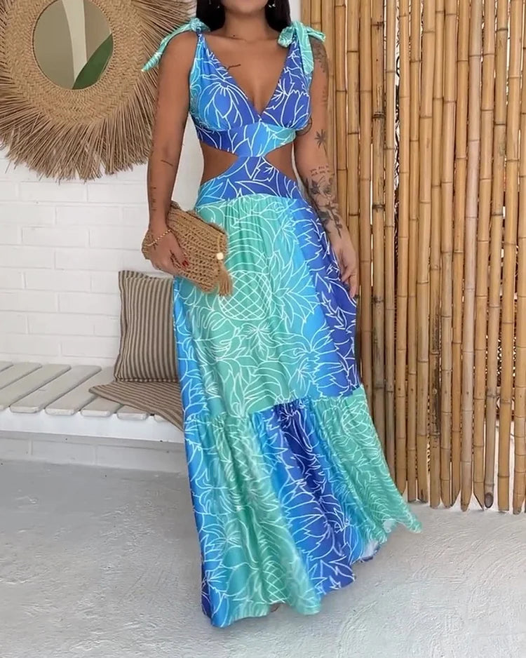 Vestido midi con estampado elegante