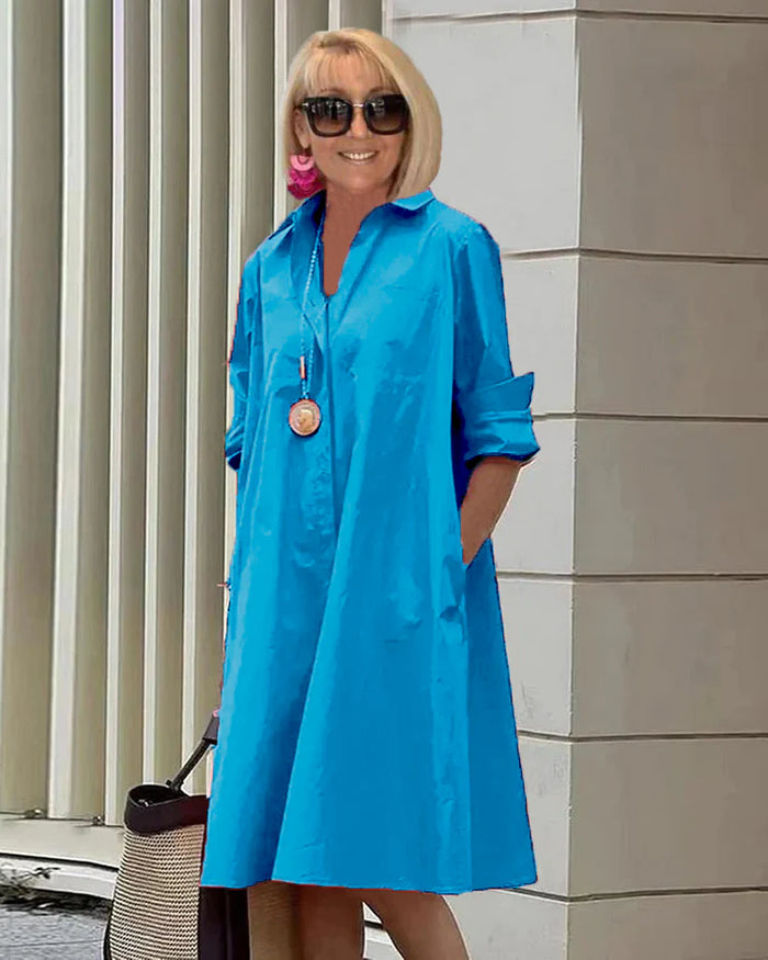 Vestido camisero sofisticado de estilo elegante para mujer
