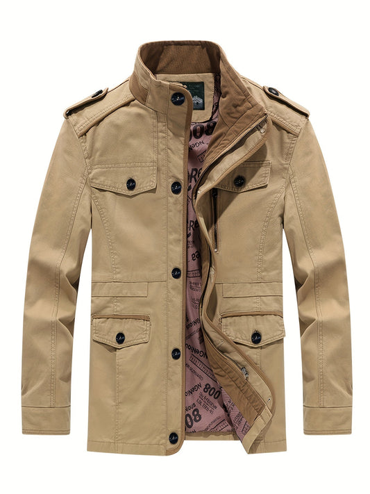 Chaqueta de invierno acolchada con cremallera para hombre | Ideal para actividades al aire libre