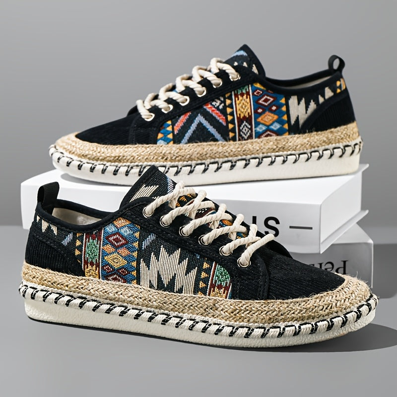 Damskie Tenisówki Espadryle W Wzór Geometryczny