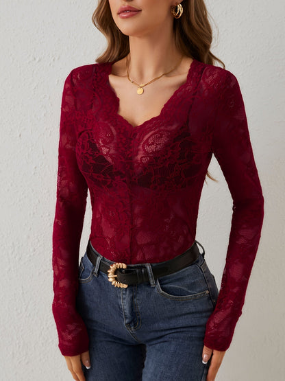 Camisa de encaje para señora