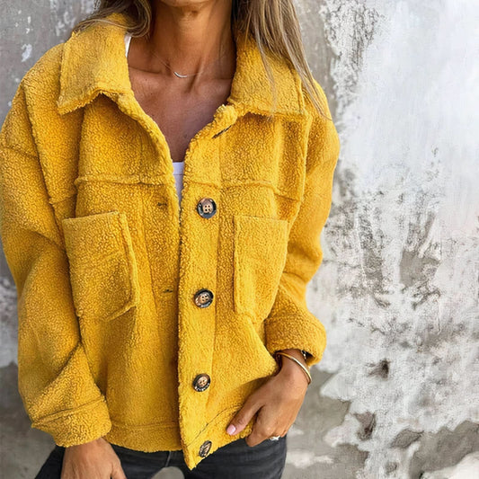 Cálida y elegante chaqueta Sherpa para mujer