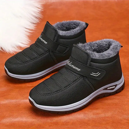 Botines casuales de invierno para mujer con cierre de velcro