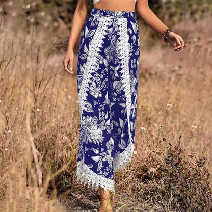 Elegantes pantalones de encaje