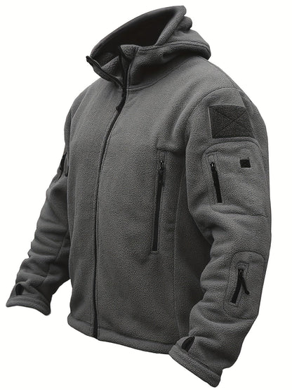 Cálida chaqueta polar cortaviento para hombre | Perfecta para actividades al aire libre