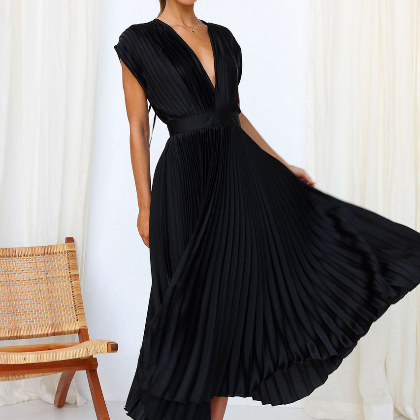 Vestido sin mangas con cuello en V y ajuste regulable