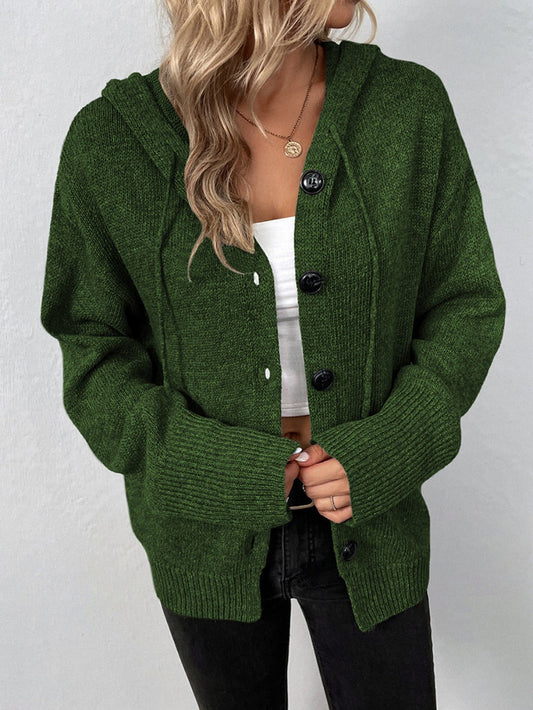 Chaleco verde con capucha Adeline