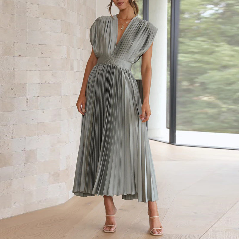 Vestido sin mangas con cuello en V y ajuste regulable