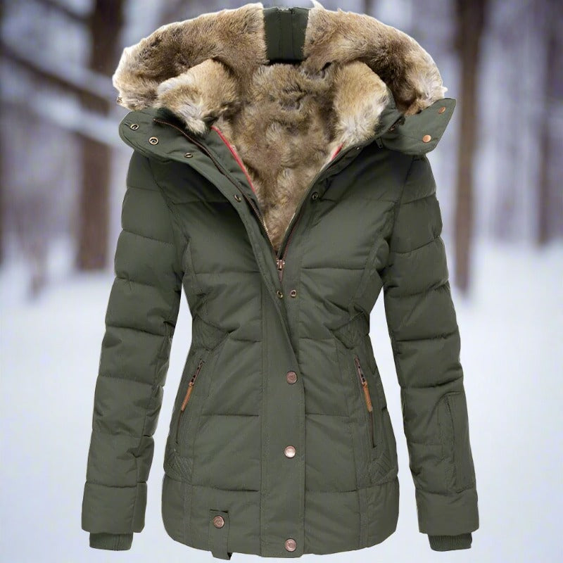 Eva - Chaqueta de invierno de alta calidad forrada de piel sintética para los días fríos
