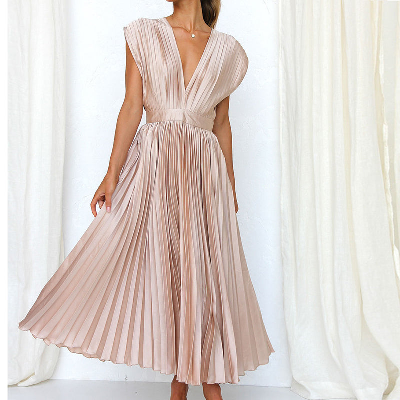 Vestido sin mangas con cuello en V y ajuste regulable