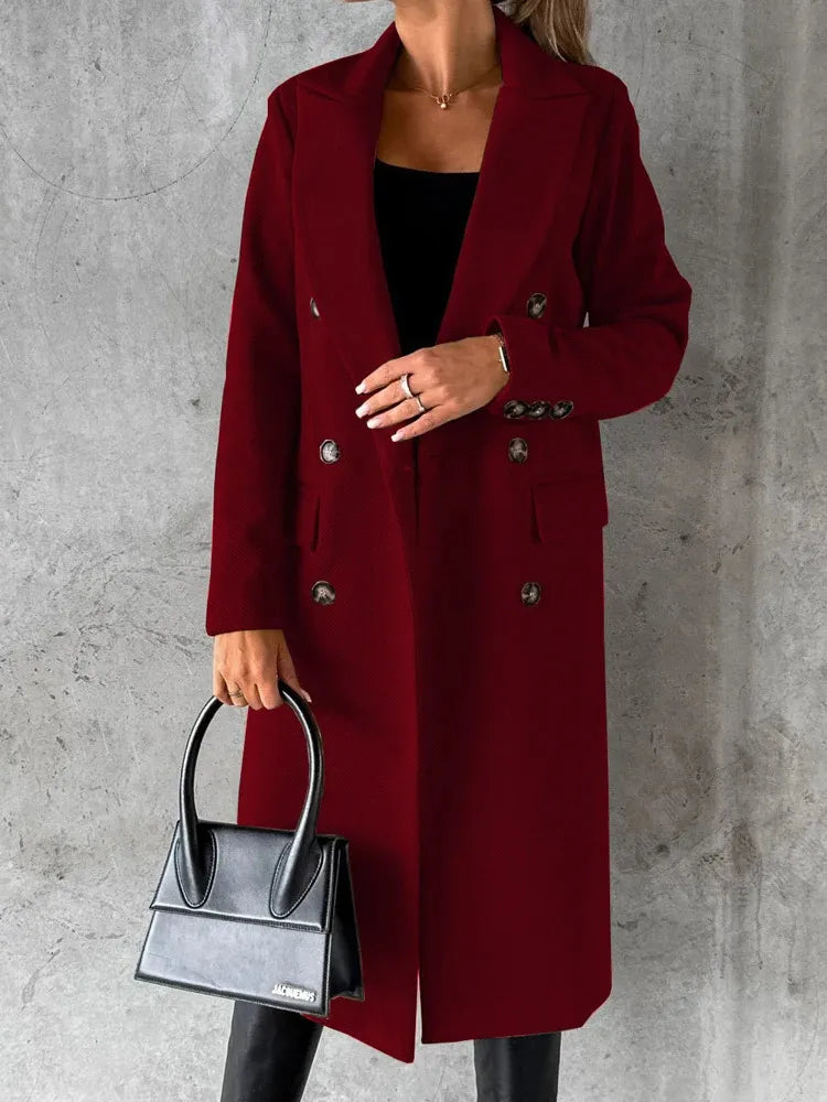 Chaqueta de invierno con solapas para mujer