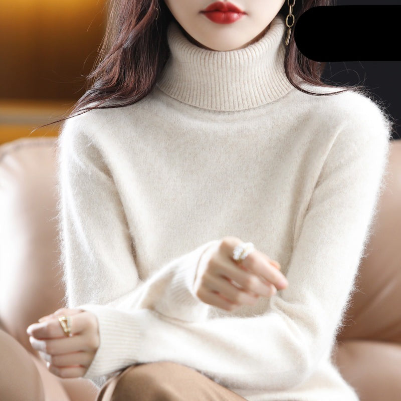 Uleka Sweater | Jersey de cuello alto de cachemira para mujer