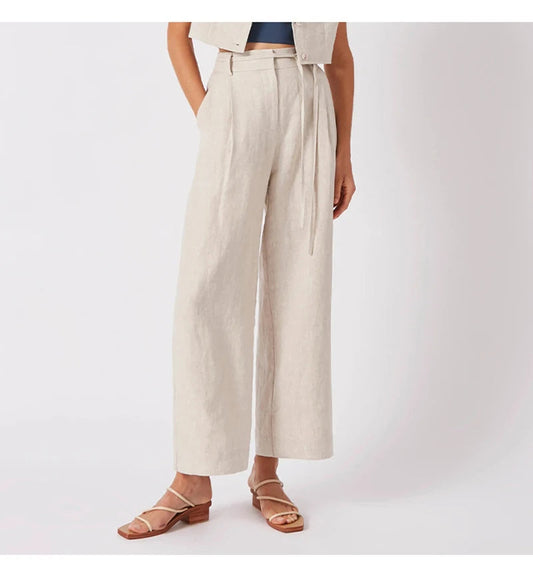 Pantalones con corbata ancha para mujer