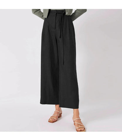 Pantalones con corbata ancha para mujer