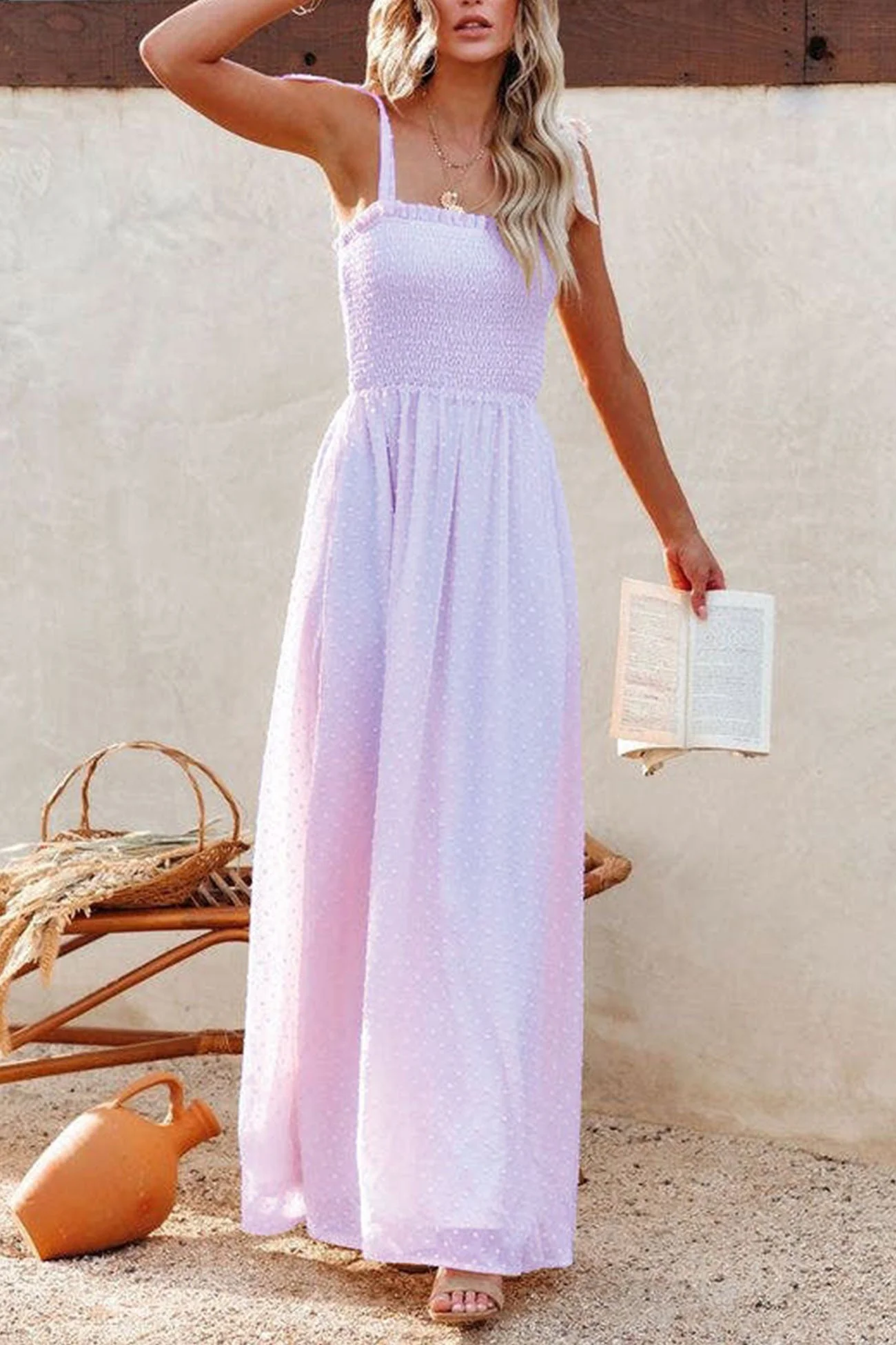 Cosette - vestido de jacquard con abertura, fruncido y pajarita