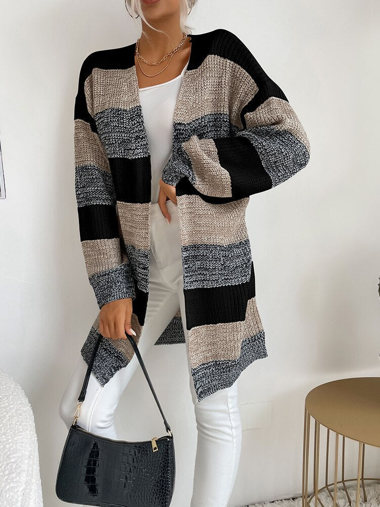 Chaqueta de punto de manga larga para mujer