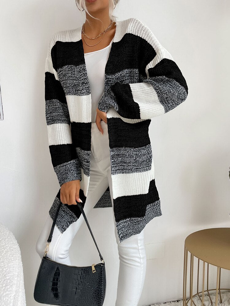 Chaqueta de punto de manga larga para mujer