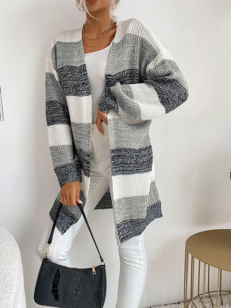 Chaqueta de punto de manga larga para mujer