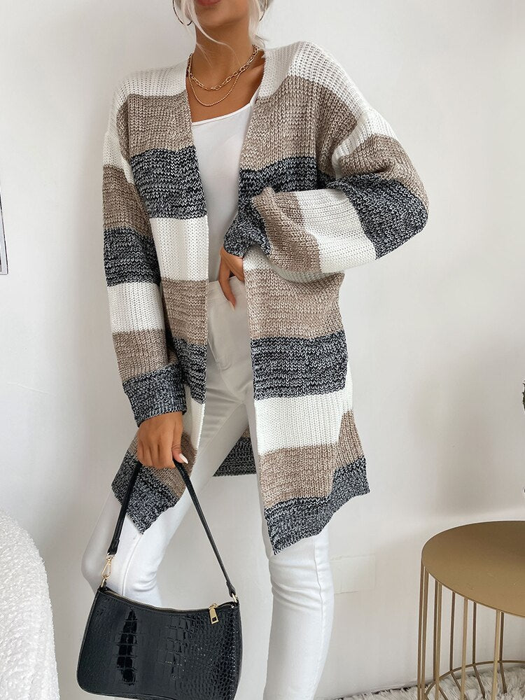 Chaqueta de punto de manga larga para mujer