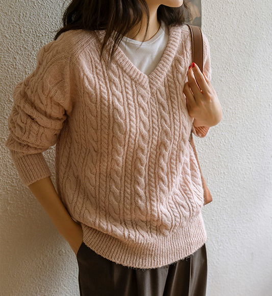 Elegante jersey retorcido con cuello en V de Camille | Perfecto para todas las ocasiones