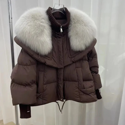 Cálida chaqueta de piel de invierno para mujer | Lien