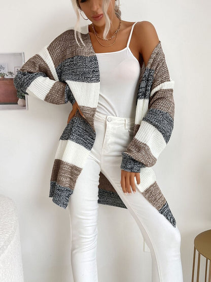 Chaqueta de punto de manga larga para mujer