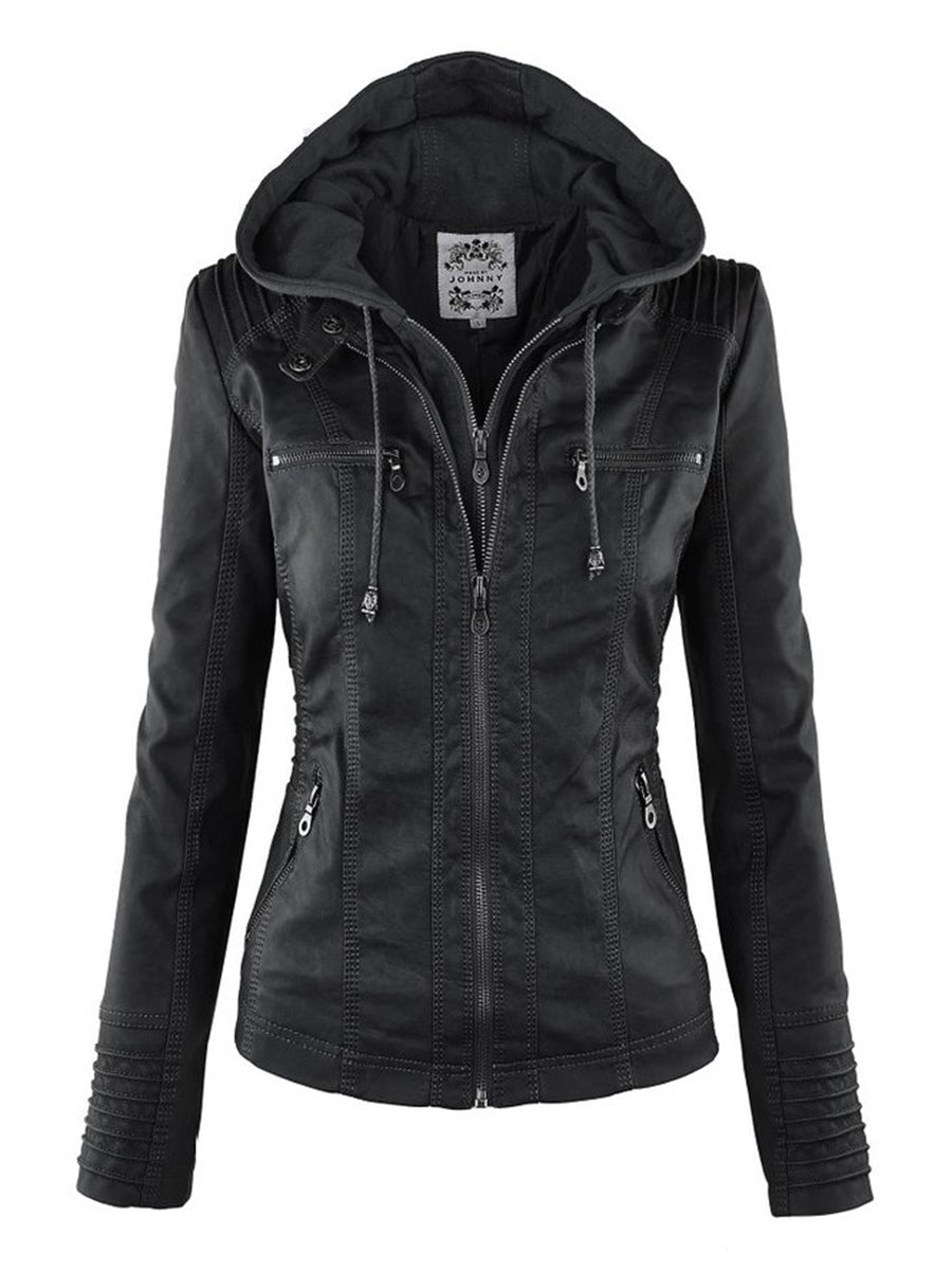 Chaqueta con capucha desmontable para mujer