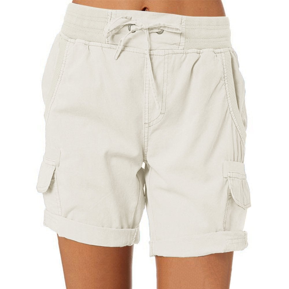 Pantalones cortos casual de cintura alta para mujer