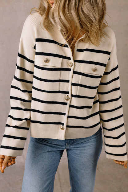 Merly | Chic y encantador cárdigan de rayas con botones