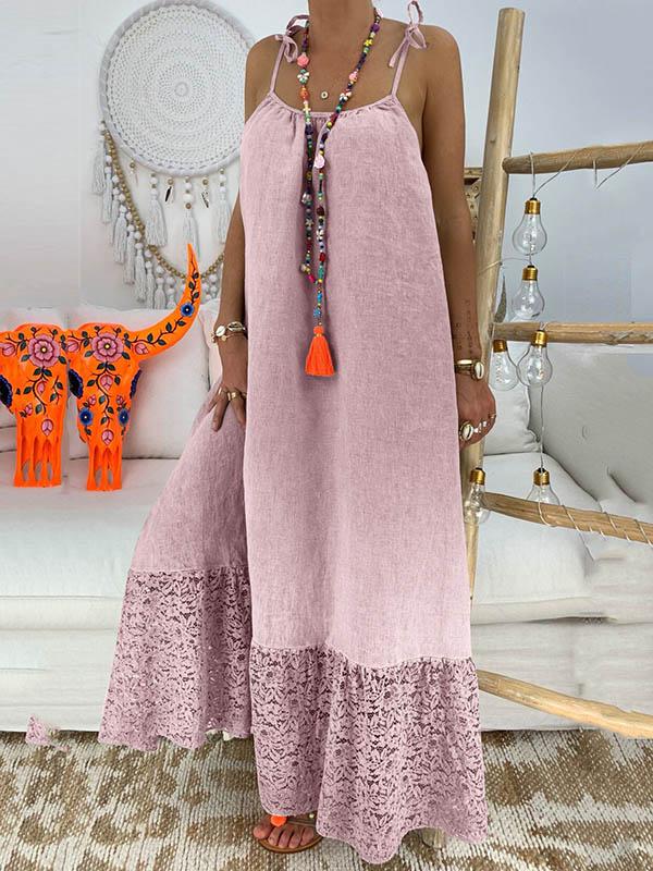 Maxi vestido liso con abertura