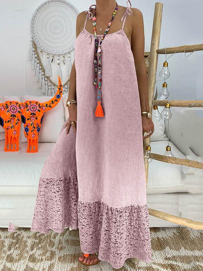 Maxi vestido liso con abertura