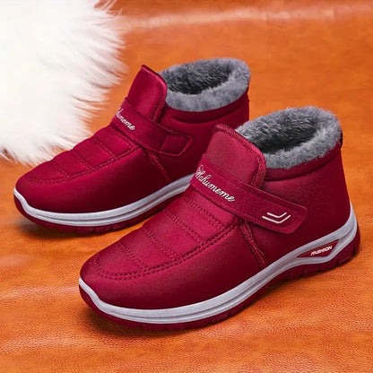 Botines casuales de invierno para mujer con cierre de velcro