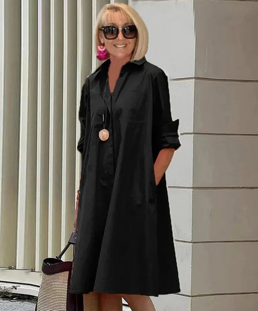 Vestido camisero sofisticado de estilo elegante para mujer
