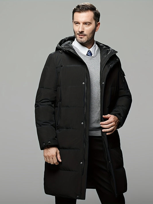 Chaqueta de invierno con capucha, cremallera y bolsillos para hombre | Ideal para otoño/invierno