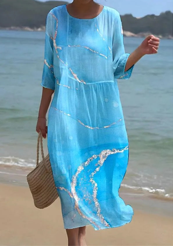 Vestido de media manga y talle alto