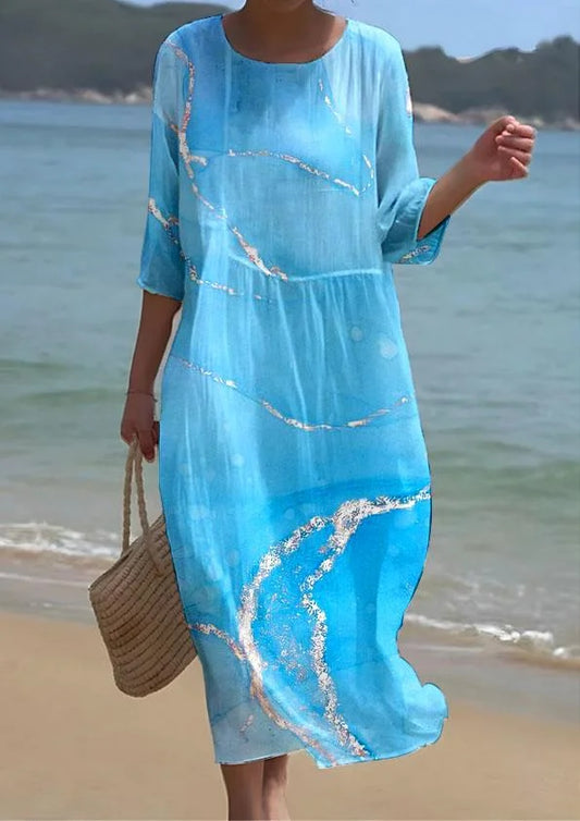 Vestido de media manga y talle alto