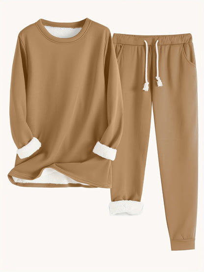 Ella | Conjunto de jersey térmico y pantalón de chándal de color sólido