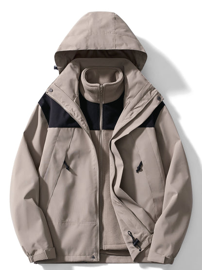 Chaqueta de invierno casual 3 en 1 con capucha para mujer | Ideal para otoño/invierno