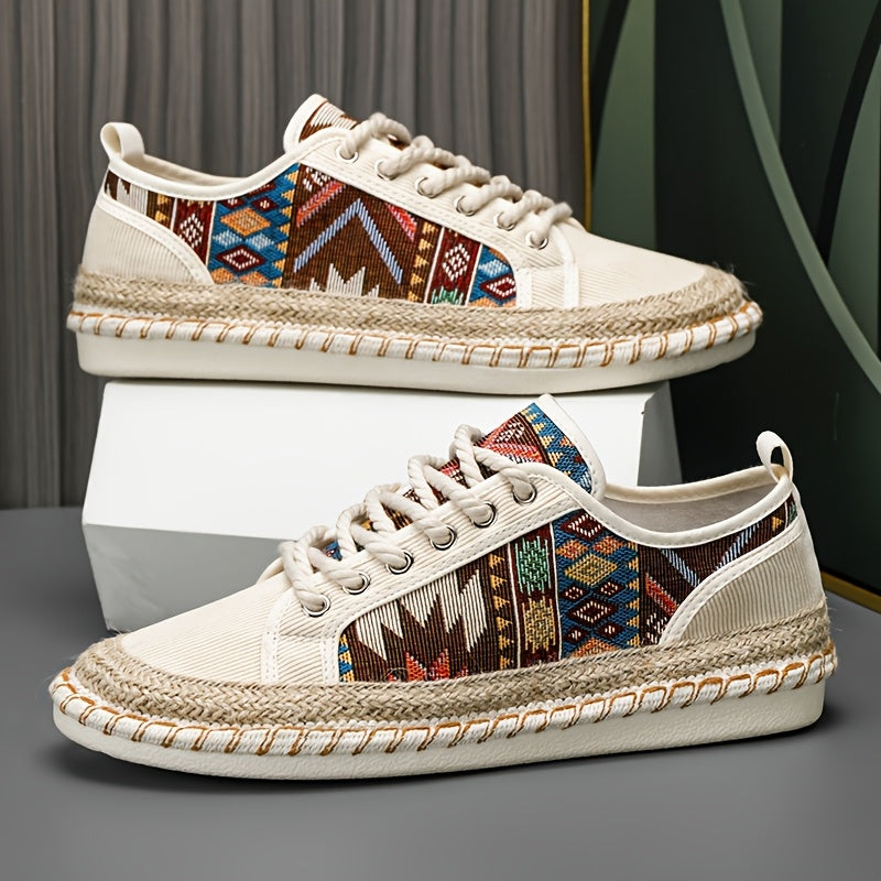 Damskie Tenisówki Espadryle W Wzór Geometryczny